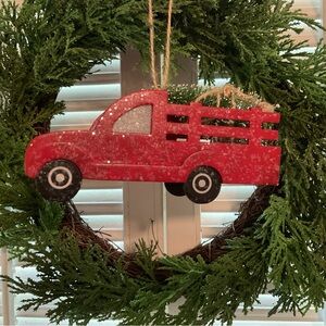 Festive Red Truck Holiday ornament